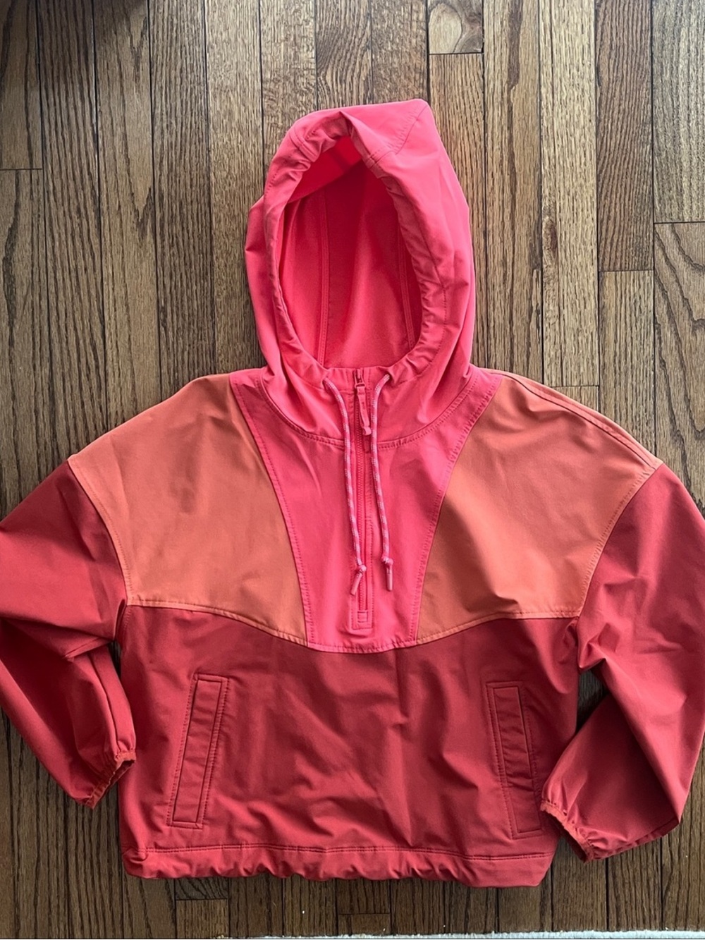 Retro Quarterzip Colorblock Hoodie Windbreaker Activewear Summer Colorful Small